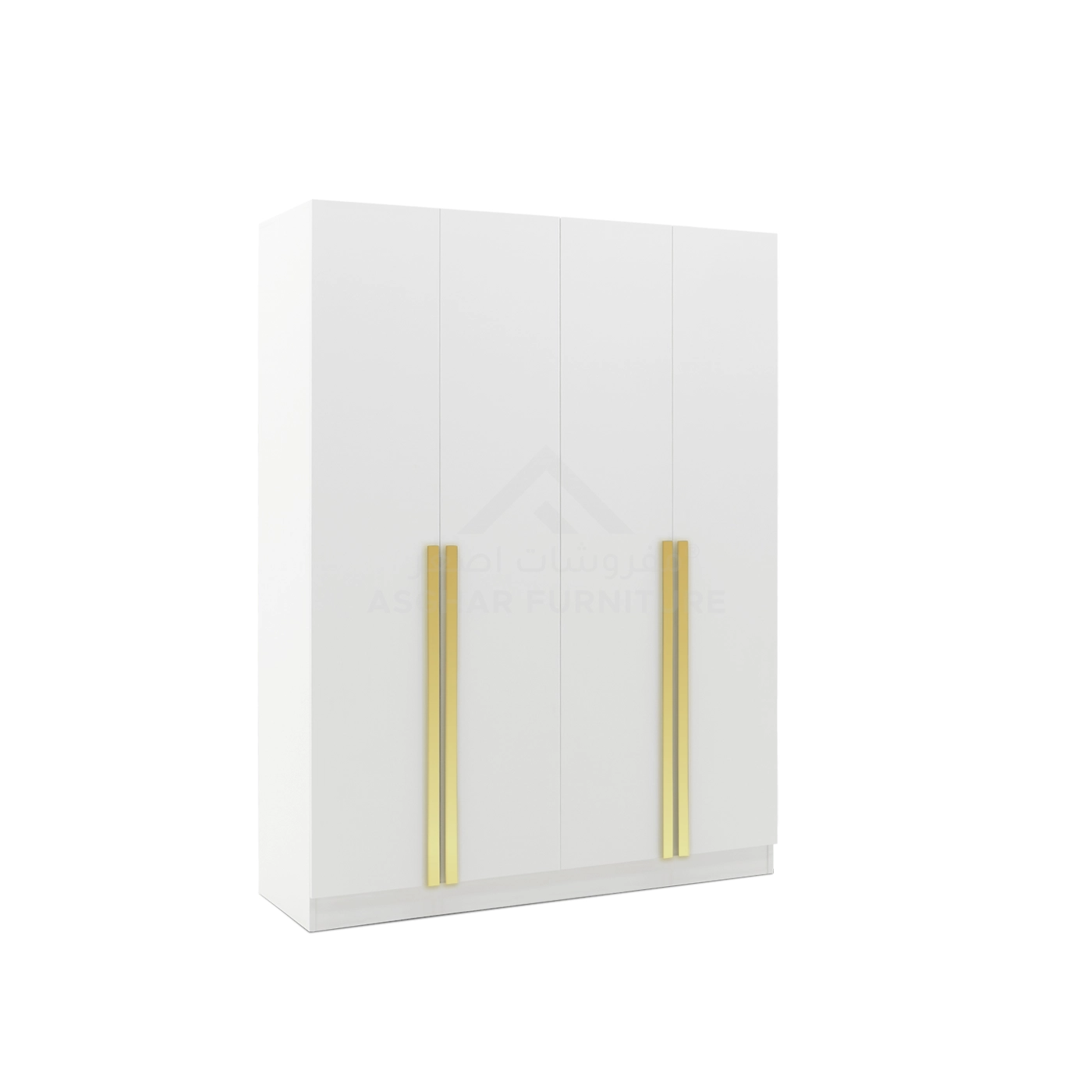 Alcea 4-Door Wardrobe - Golden Handle - Image 2