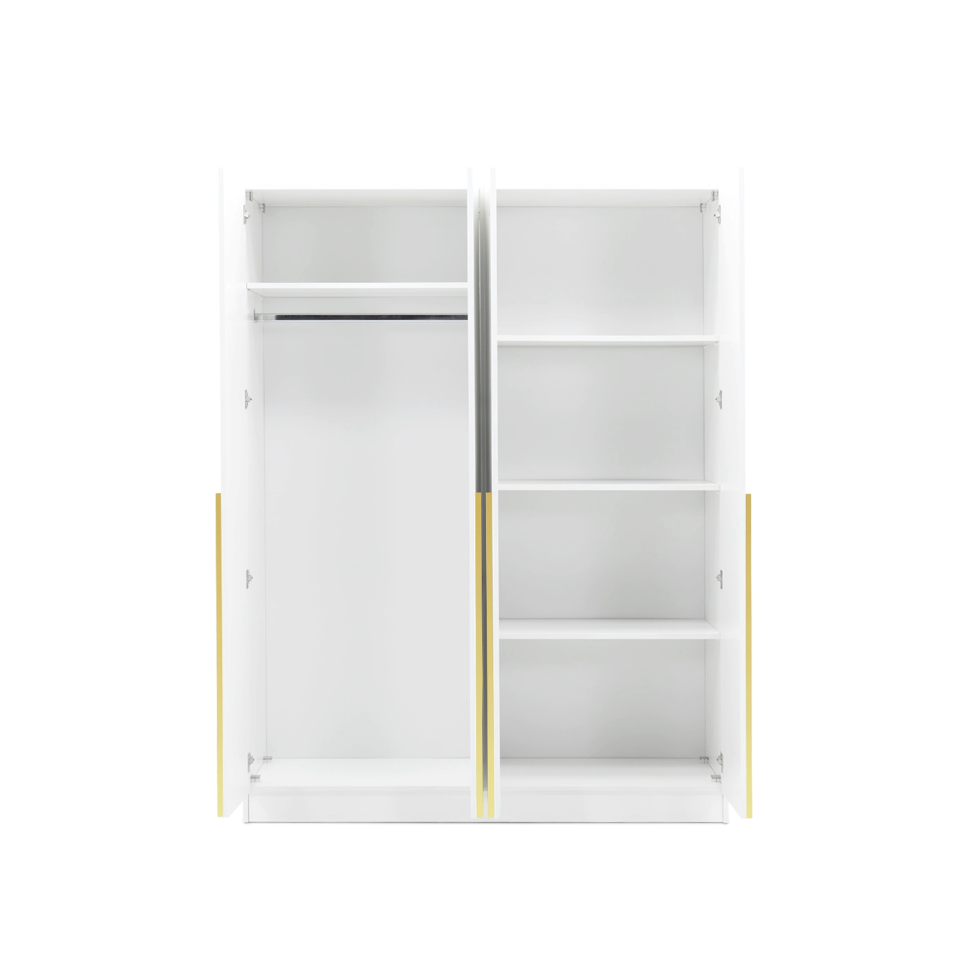 Alcea 4-Door Wardrobe - Golden Handle - Image 3