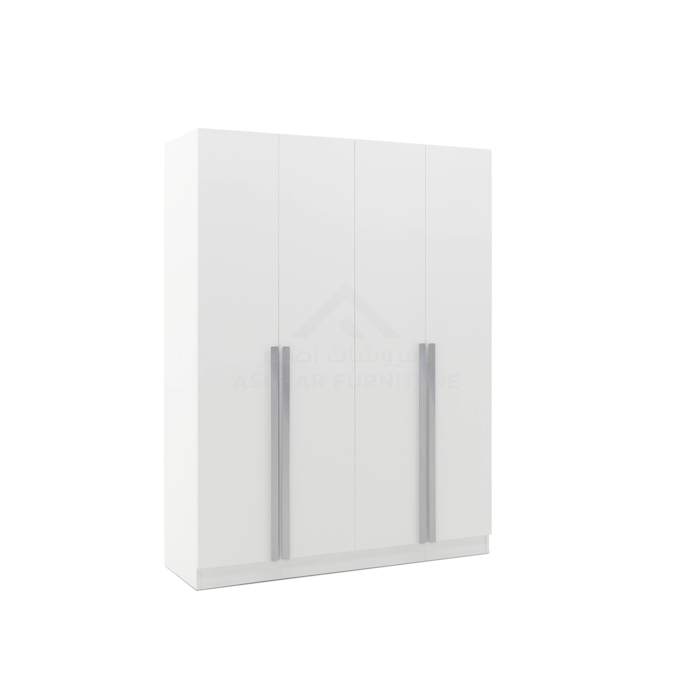 Alcea 4-Door Wardrobe - Silver Handle