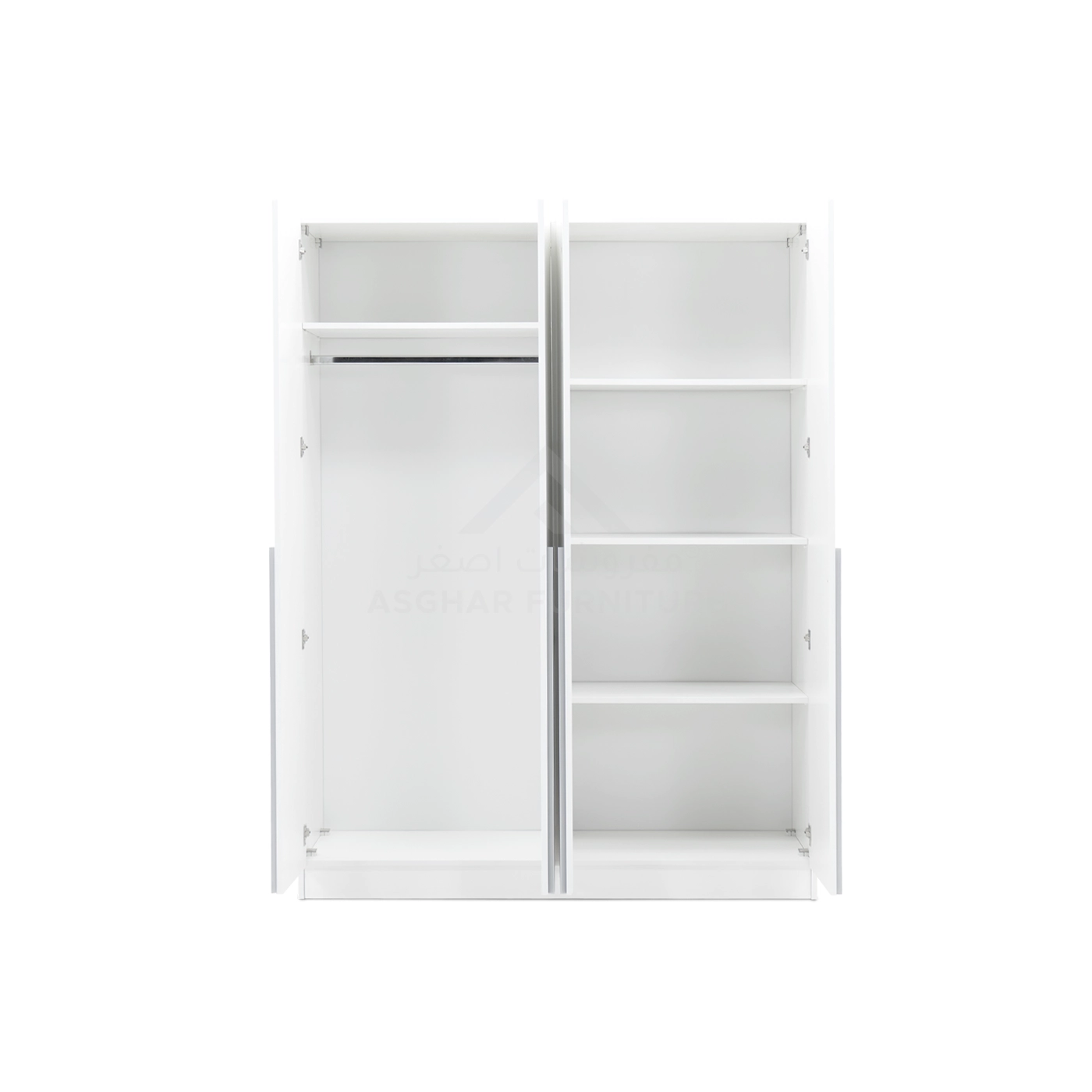 Alcea 4-Door Wardrobe - Silver Handle - Image 3