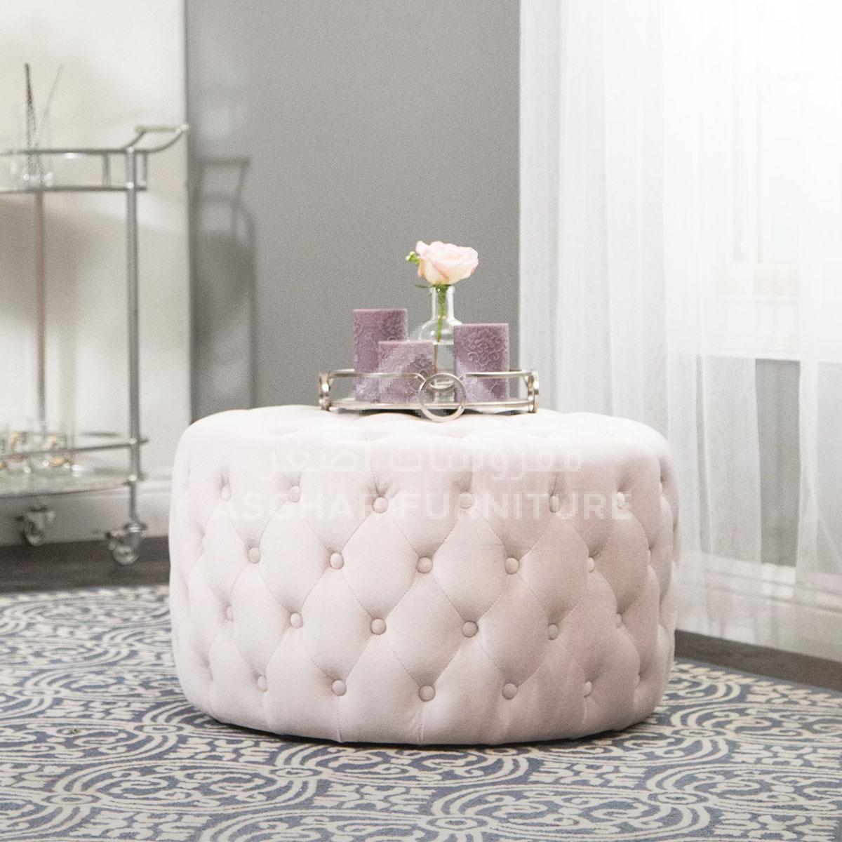 Cavril Grand Velvet Ottoman - Image 3