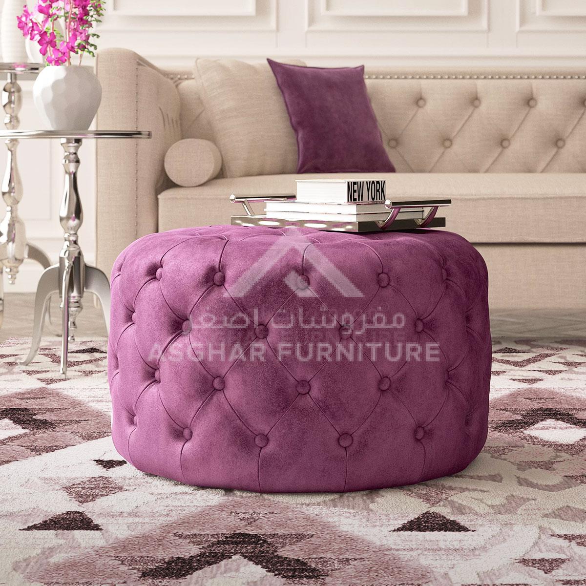 Cavril Grand Velvet Ottoman - Image 6