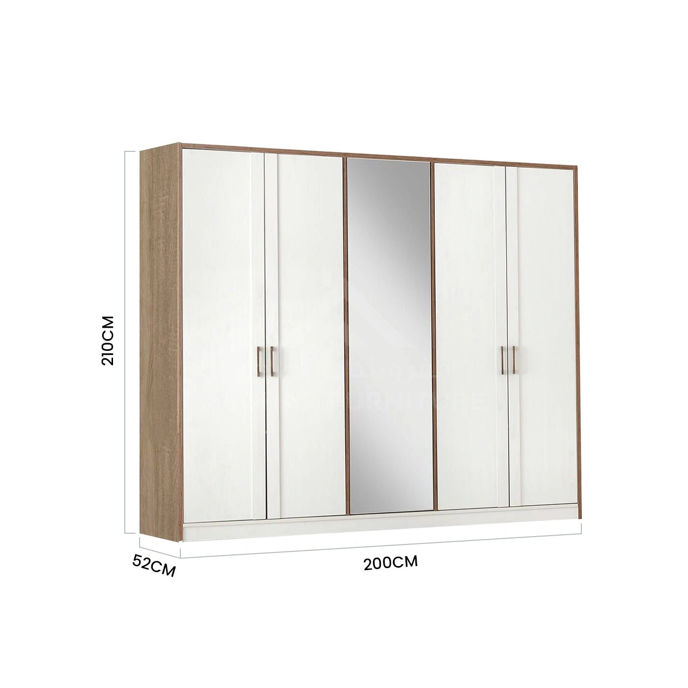 Gem 5-Door Wardrobe - Image 3