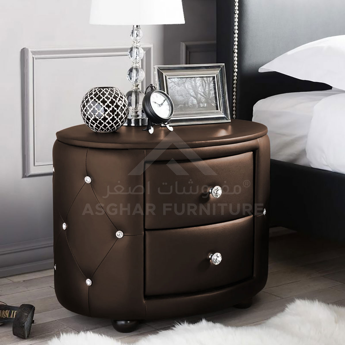 Oval 2-Drawer Nightstand - Image 4