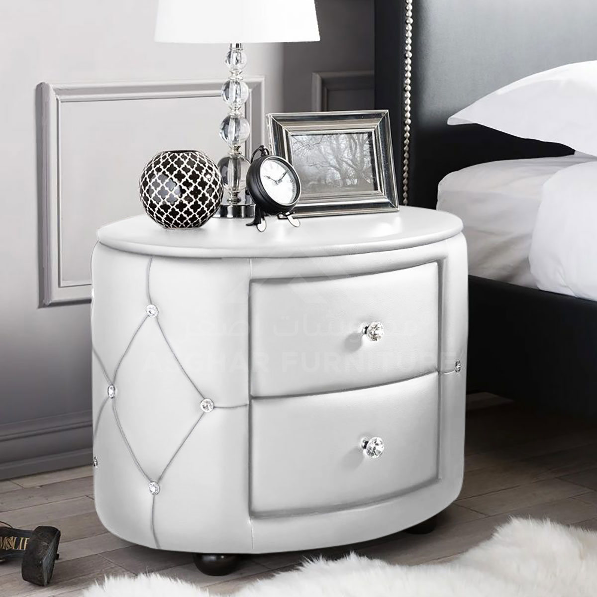 Oval 2-Drawer Nightstand - Image 3