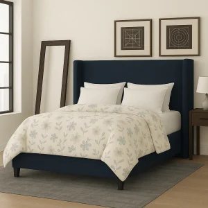 Syla Wingback Bed with Free Mattress