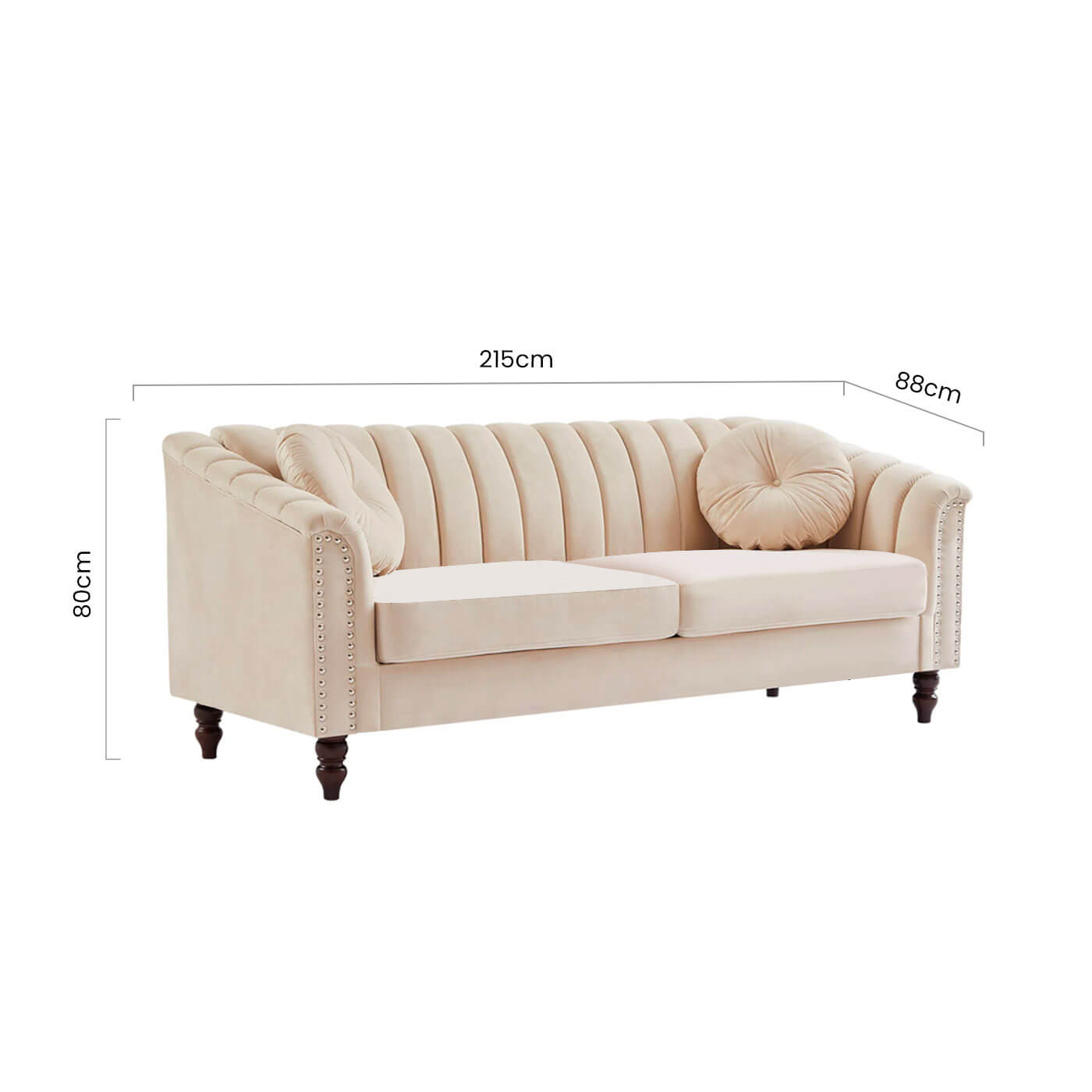 Flared Armrest Sofa - Image 9